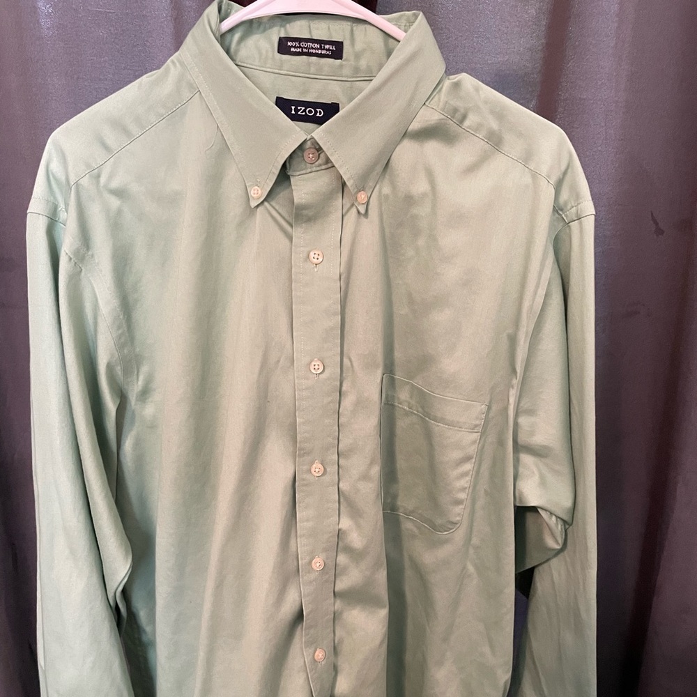 Men's Izod mint green dress shirt XL /17 1/2